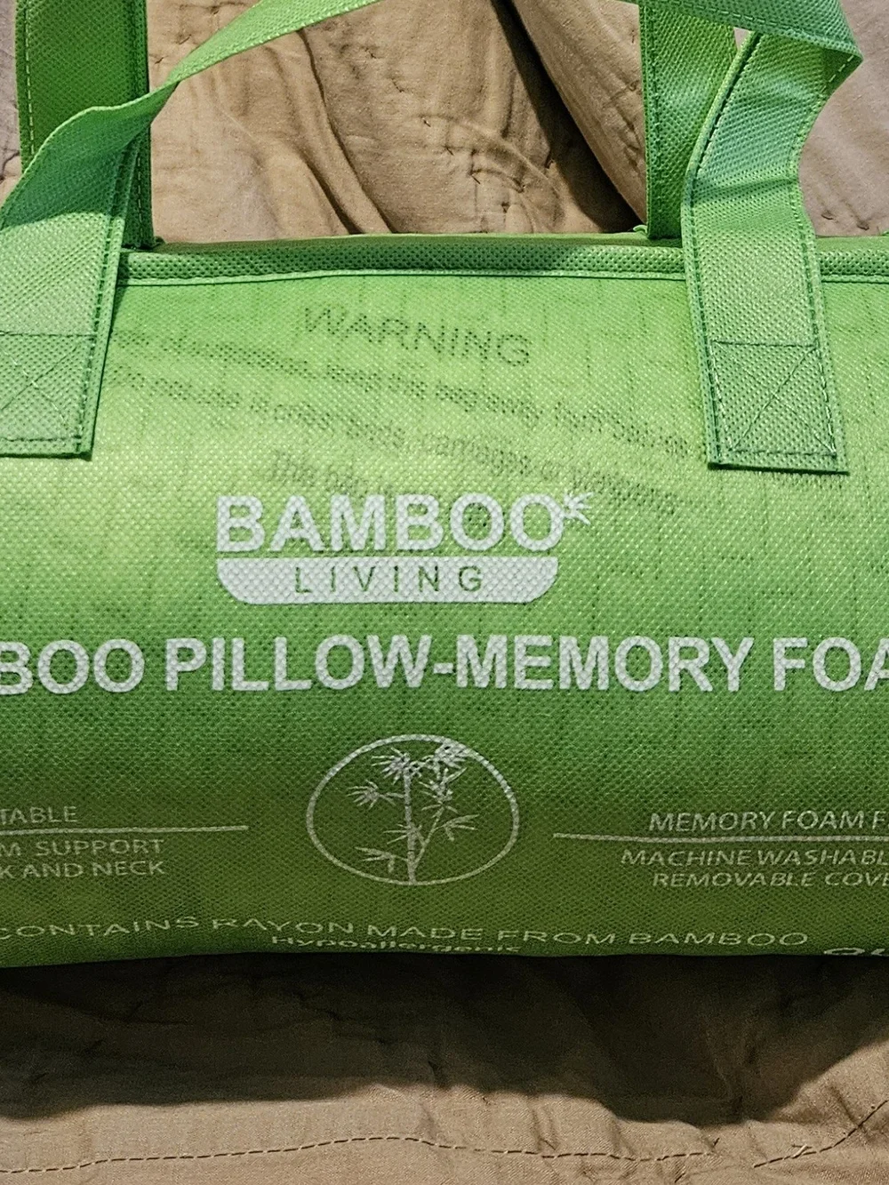 New Bamboo Living Queen Memory Foam Pillow Cooling Hypoallergenic